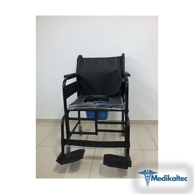 Hasta Sandalyesi Lazımlıklı Tekerlekli Katlanır Ayak Destekli
