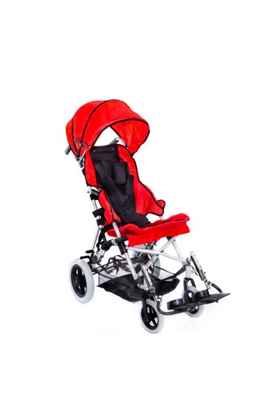 Pediatrik Baston Puset Kırmızı|Alüminyum Şase,Katlanır Kasa,Quick Release Teker DM-BOSS